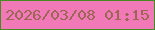 文字の大きさ：2、枠の色：448b20、背景の色：f279b8、文字の色：9d6654 無料ブログパーツのブログ時計