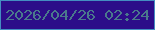 文字の大きさ：4、枠の色：448dc1、背景の色：2c0d89、文字の色：4a798c 無料ブログパーツのブログ時計