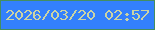 文字の大きさ：5、枠の色：448e60、背景の色：3380fc、文字の色：cbd4a4 無料ブログパーツのブログ時計
