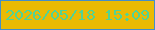 文字の大きさ：5、枠の色：448eca、背景の色：eaba04、文字の色：51d395 無料ブログパーツのブログ時計
