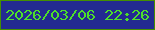 文字の大きさ：3、枠の色：448f01、背景の色：232a91、文字の色：4ddf2a 無料ブログパーツのブログ時計