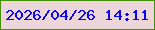 文字の大きさ：3、枠の色：448f05、背景の色：ecd6da、文字の色：0b09ea 無料ブログパーツのブログ時計
