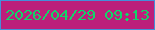 文字の大きさ：2、枠の色：448fda、背景の色：bc1f7b、文字の色：12d469 無料ブログパーツのブログ時計