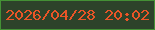 文字の大きさ：4、枠の色：449135、背景の色：2d432a、文字の色：ea5527 無料ブログパーツのブログ時計