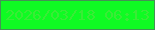 文字の大きさ：5、枠の色：449255、背景の色：0ffb23、文字の色：3aeb36 無料ブログパーツのブログ時計