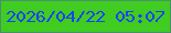 文字の大きさ：3、枠の色：44926a、背景の色：40cc21、文字の色：1843f6 無料ブログパーツのブログ時計