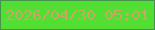 文字の大きさ：1、枠の色：44944c、背景の色：52de32、文字の色：cba664 無料ブログパーツのブログ時計