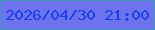 文字の大きさ：2、枠の色：4495bd、背景の色：6d73ec、文字の色：1c3eea 無料ブログパーツのブログ時計
