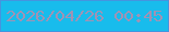文字の大きさ：4、枠の色：4495df、背景の色：18bcec、文字の色：9f93b5 無料ブログパーツのブログ時計