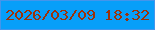 文字の大きさ：5、枠の色：4495eb、背景の色：079ff9、文字の色：9c3208 無料ブログパーツのブログ時計