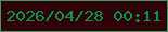 文字の大きさ：5、枠の色：44965e、背景の色：2e030a、文字の色：099451 無料ブログパーツのブログ時計