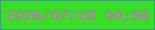 文字の大きさ：1、枠の色：44969a、背景の色：36e022、文字の色：d363cf 無料ブログパーツのブログ時計
