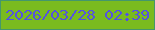 文字の大きさ：2、枠の色：44976c、背景の色：7abb1f、文字の色：5452e1 無料ブログパーツのブログ時計
