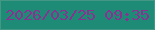 文字の大きさ：1、枠の色：449785、背景の色：1d8b76、文字の色：8a3292 無料ブログパーツのブログ時計