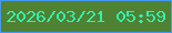 文字の大きさ：2、枠の色：4497f7、背景の色：4f8232、文字の色：34efb0 無料ブログパーツのブログ時計
