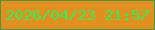 文字の大きさ：3、枠の色：44983e、背景の色：e38f1f、文字の色：2fef57 無料ブログパーツのブログ時計