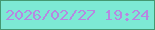 文字の大きさ：3、枠の色：449871、背景の色：7de9d4、文字の色：b688e1 無料ブログパーツのブログ時計