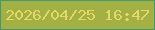 文字の大きさ：3、枠の色：449970、背景の色：a3b044、文字の色：e4d869 無料ブログパーツのブログ時計