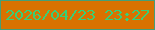 文字の大きさ：2、枠の色：449f77、背景の色：d87201、文字の色：38cf76 無料ブログパーツのブログ時計