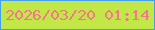 文字の大きさ：4、枠の色：449fed、背景の色：c1e847、文字の色：f6768a 無料ブログパーツのブログ時計