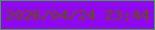 文字の大きさ：3、枠の色：44a041、背景の色：9008ef、文字の色：655004 無料ブログパーツのブログ時計