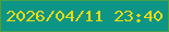 文字の大きさ：2、枠の色：44a14d、背景の色：0d9585、文字の色：e8dc14 無料ブログパーツのブログ時計