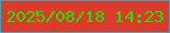 文字の大きさ：1、枠の色：44a1bb、背景の色：dc3b2c、文字の色：1ee801 無料ブログパーツのブログ時計