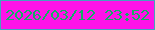 文字の大きさ：5、枠の色：44a2bd、背景の色：fe13e8、文字の色：12ae64 無料ブログパーツのブログ時計