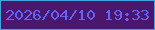 文字の大きさ：2、枠の色：44a2df、背景の色：4a166e、文字の色：6263fb 無料ブログパーツのブログ時計