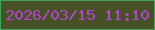 文字の大きさ：4、枠の色：44a359、背景の色：465125、文字の色：b444d0 無料ブログパーツのブログ時計