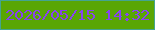 文字の大きさ：5、枠の色：44a490、背景の色：59a604、文字の色：8843f0 無料ブログパーツのブログ時計