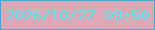 文字の大きさ：5、枠の色：44a4e3、背景の色：e0a7b5、文字の色：43f2fd 無料ブログパーツのブログ時計