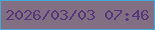 文字の大きさ：4、枠の色：44a9d8、背景の色：836f83、文字の色：573878 無料ブログパーツのブログ時計