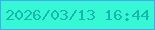 文字の大きさ：5、枠の色：44a9f5、背景の色：36f8d5、文字の色：14b8b0 無料ブログパーツのブログ時計