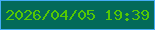 文字の大きさ：4、枠の色：44acf6、背景の色：036a5a、文字の色：54c804 無料ブログパーツのブログ時計