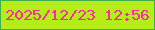 文字の大きさ：5、枠の色：44ad4c、背景の色：b4ed17、文字の色：f82ca1 無料ブログパーツのブログ時計