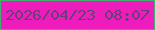 文字の大きさ：5、枠の色：44ad73、背景の色：ef1cbd、文字の色：683e76 無料ブログパーツのブログ時計