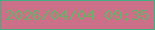 文字の大きさ：2、枠の色：44ad81、背景の色：cc708a、文字の色：6caf68 無料ブログパーツのブログ時計