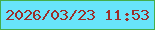 文字の大きさ：3、枠の色：44ae4c、背景の色：68e4fb、文字の色：9b2f2a 無料ブログパーツのブログ時計