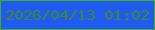 文字の大きさ：1、枠の色：44b016、背景の色：1f5bf2、文字の色：3f8b2b 無料ブログパーツのブログ時計