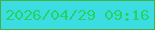 文字の大きさ：5、枠の色：44b240、背景の色：3bdde3、文字の色：25d460 無料ブログパーツのブログ時計
