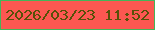 文字の大きさ：4、枠の色：44b459、背景の色：fc5751、文字の色：575108 無料ブログパーツのブログ時計