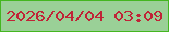 文字の大きさ：2、枠の色：44b620、背景の色：9ad097、文字の色：c02437 無料ブログパーツのブログ時計