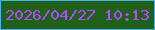 文字の大きさ：4、枠の色：44b6f2、背景の色：206018、文字の色：b14dff 無料ブログパーツのブログ時計