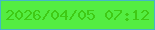 文字の大きさ：1、枠の色：44b7c6、背景の色：54ed42、文字の色：3fca15 無料ブログパーツのブログ時計