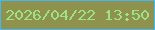 文字の大きさ：4、枠の色：44b7f7、背景の色：8e924c、文字の色：9de188 無料ブログパーツのブログ時計