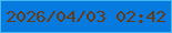 文字の大きさ：1、枠の色：44b9f1、背景の色：077ae0、文字の色：673a12 無料ブログパーツのブログ時計