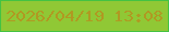 文字の大きさ：2、枠の色：44c243、背景の色：90c835、文字の色：b09922 無料ブログパーツのブログ時計
