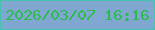文字の大きさ：3、枠の色：44c3b1、背景の色：7fa7cf、文字の色：29be4b 無料ブログパーツのブログ時計