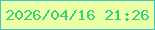 文字の大きさ：3、枠の色：44c5bf、背景の色：ebffa7、文字の色：3ace7b 無料ブログパーツのブログ時計